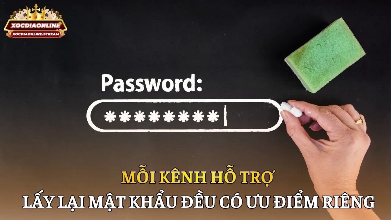 Mỗi kênh hỗ trợ lấy lại mật khẩu đều có ưu điểm riêng