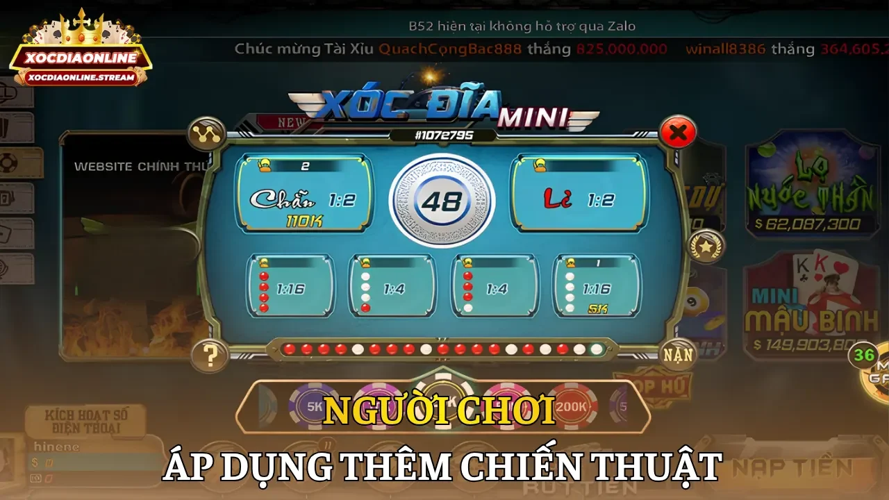 Người chơi áp dụng thêm chiến thuật
